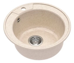 Quadri graniet zand beige ronde spoelbak 485mm 1208957200