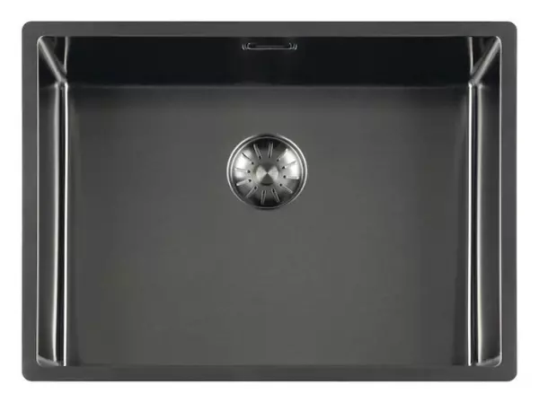 Lorreine Royal gun metal spoelbak 55x40 cm vlakbouw onderbouw en opbouw 55SP-GunMetal 1208957309