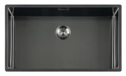 Lorreine Royal gun metal grote spoelbak 74x40 cm vlakbouw onderbouw en opbouw 74SP-GunMetal 1208957310