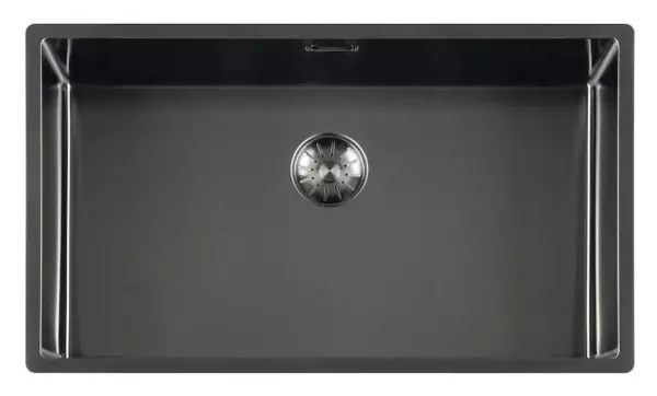 Lorreine Royal gun metal grote spoelbak 74x40 cm vlakbouw onderbouw en opbouw 74SP-GunMetal 1208957310