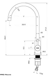 Lorreine Pro Round massief RVS keukenkraan met ronde en draaibare uitloop 1208957314