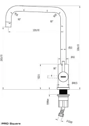 Lorreine Pro Square volledig RVS keukenkraan met draaibare uitloop 1208957317