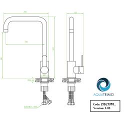 AquaTrimo Solid massief RVS keukenmengkraan met draaibare uitloop 21SL7370SS