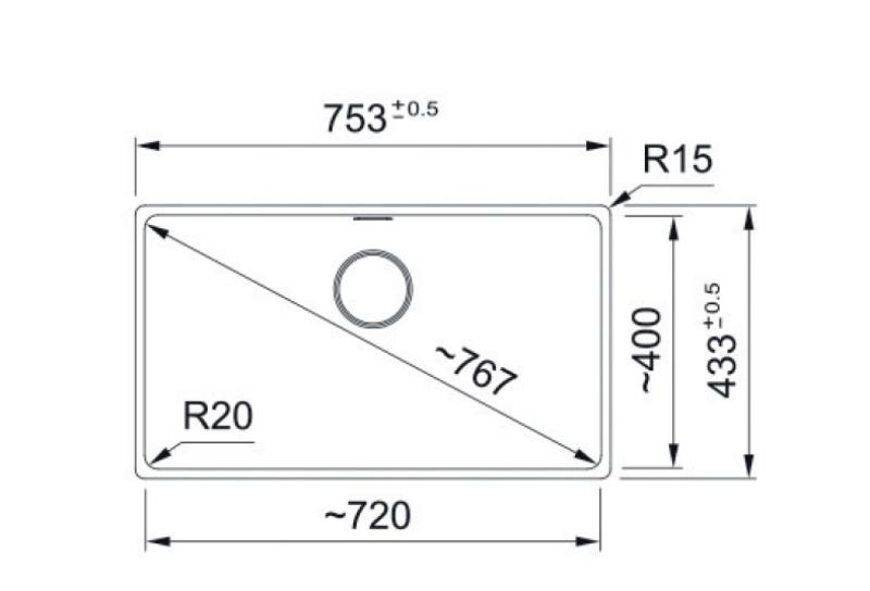 Franke Maris MRG 210 / 110-72 Fragranite black edition mat zwarte spoelbak vlakinbouw
