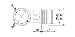 Indux Push verzinkbare randaarde zilveren keuken stopcontact in werkblad met 4 stopcontacten 1208957414