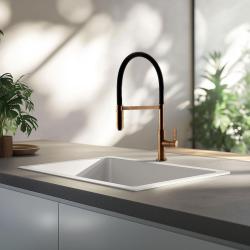 Ausmann Lavea koperen keukenkraan PVD copper met draaibare en flexibele uitloop 1208957435