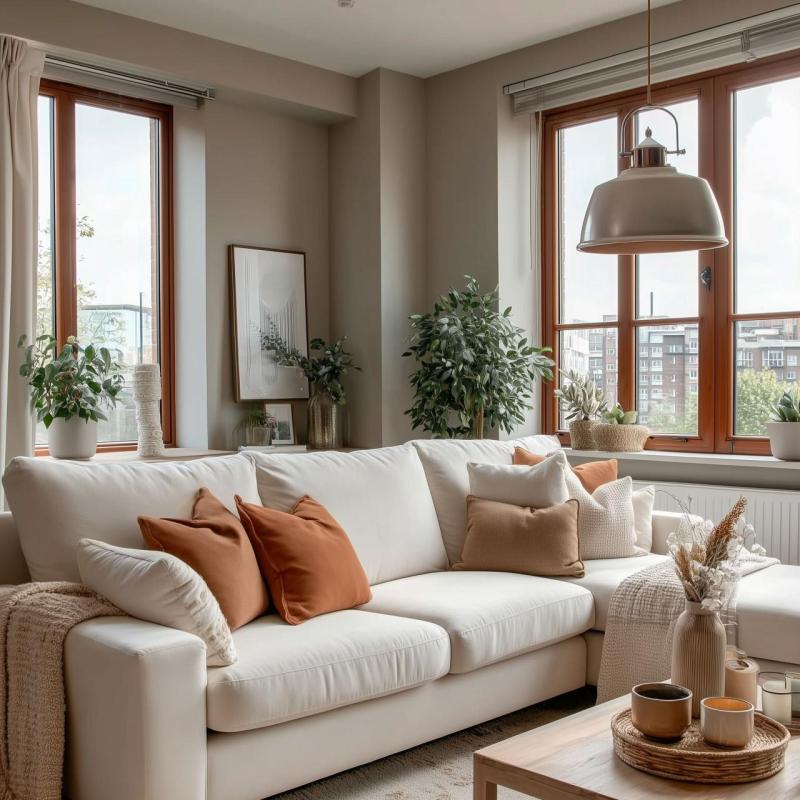 Decor Zenit metalen koepelvormige beige hanglamp met metallic afwerking 4871