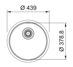 Franke Rondo ROX 210.38 ronde rvs spoelbak 43,9cm vlakinbouw 127.0688.778