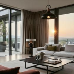 Decor Mees zwart metalen hanglamp met kapbevestiging in vorm petroleumlamp 2363