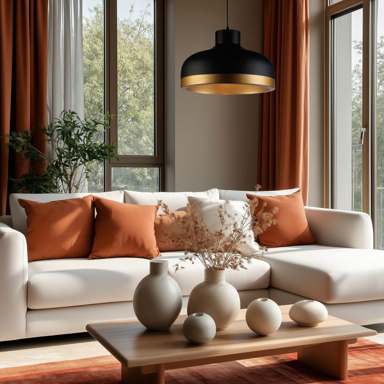 Decor Goldi zwart gouden moderne hanglamp doorsnee 42 cm 4113 - Productafbeelding 2