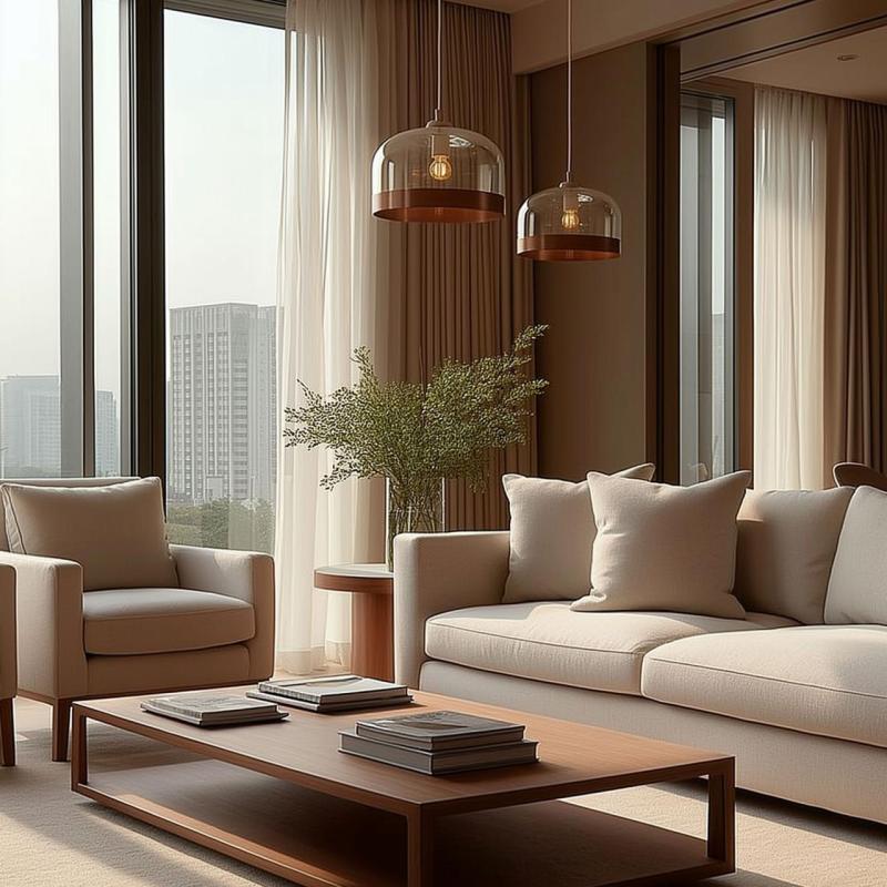 Decor Lati cilindrische amber kleurige hanglamp glas doorsnee 23,5 cm 7146