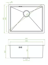 Aquadesign Sinks golden RVS spoelbak goud kleur PVD gold 50x40 onderbouw vlakbouw en opbouw 1208957698