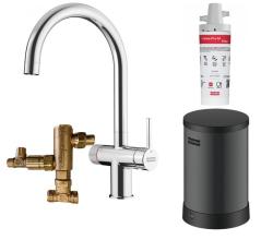 Franke Maris water hub 4L boiler 3-1 met Twist mechanische kokend water kraan chroom met waterhub mengset 1208957940