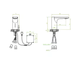 Aquadesign Sensor kraan elektronische wastafelkraan op batterijen of netvoeding chroom 1208958186