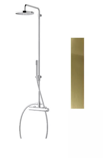 Waterevolution Flow douchecombinatie met regendouche PVD goud  White Gold T141WGE