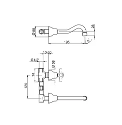 Huber Croisette 3-gats Wastafelmengkraan Chroom CS00351021