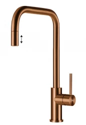 Lorreine Royal Spey Copper PVD koperen RVS keukenkraan met uittrekbare uitloop SPEY-COPPER