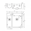 Lorreine SP serie RVS spoelbak 56x51 cm met kraangat bank 1534SPTH