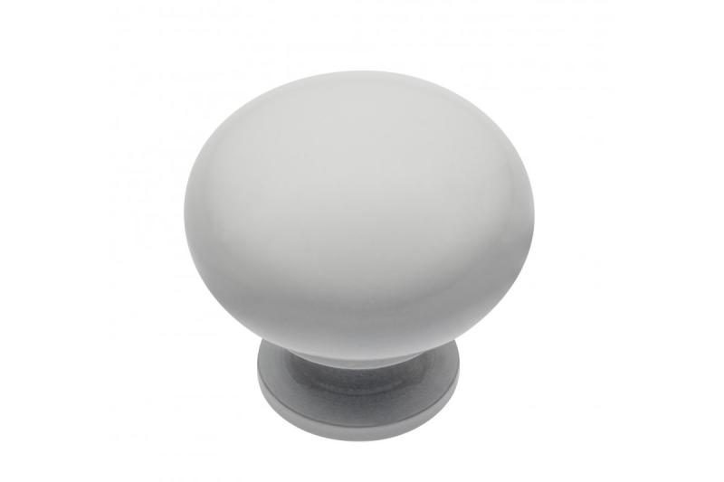 Steel knob BERGAMO white glossy 1208959158