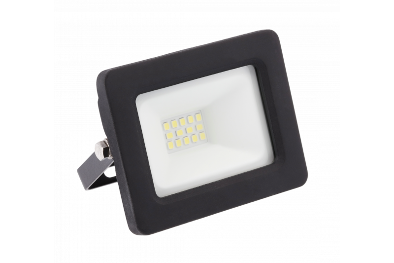 G-TECH LED floodlight 10W, 800lm AC220-240V, 50/60 Hz, PF>0,9, RA>80, IP65, 120°, 6400K, black 1208959184
