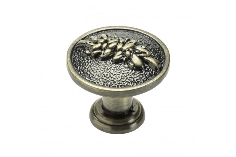 Zamak knob ARDEA antique brushed brass 1208959254