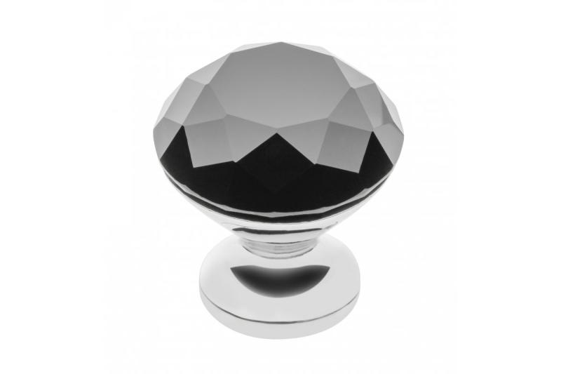 Zamak knob Crystal Palace B 30mm chrome + BLACK CRYSTAL 1208959274