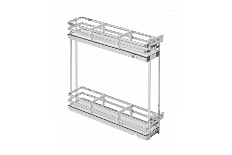 MovixPro side cargo basket, 2 shelves, for cabinet 150mm, without guides, chrome, mat white 1208962393