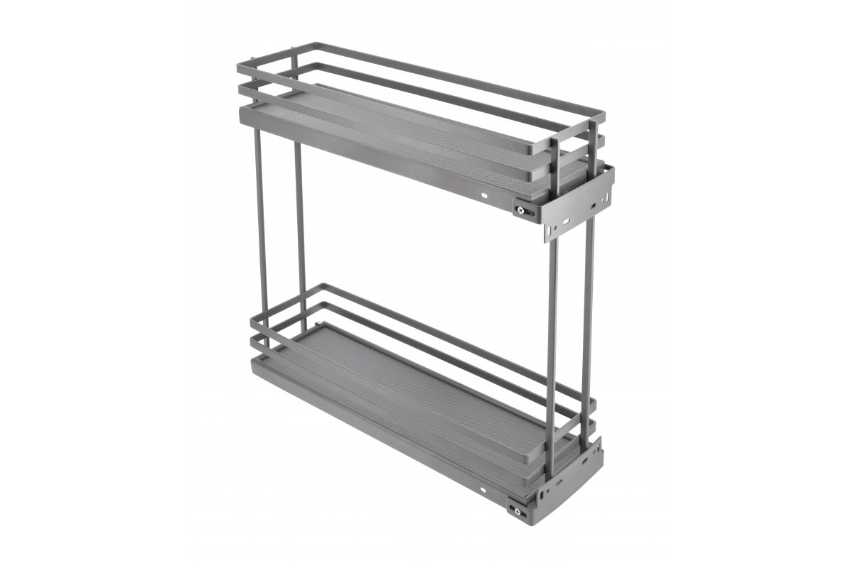 Side cargo basket MovixPro, 2 shelves, for 150mm cabinet, without slides, anthracite RAL 7024 1208962394 - Productafbeelding