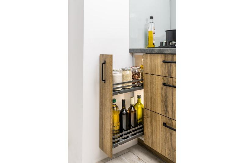 Side cargo basket MovixPro, 2 shelves, for 150mm cabinet, without slides, anthracite RAL 7024 1208962394