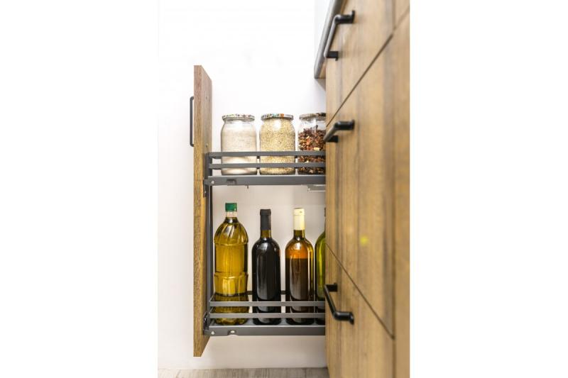 Side cargo basket MovixPro, 2 shelves, for 150mm cabinet, without slides, anthracite RAL 7024 1208962394