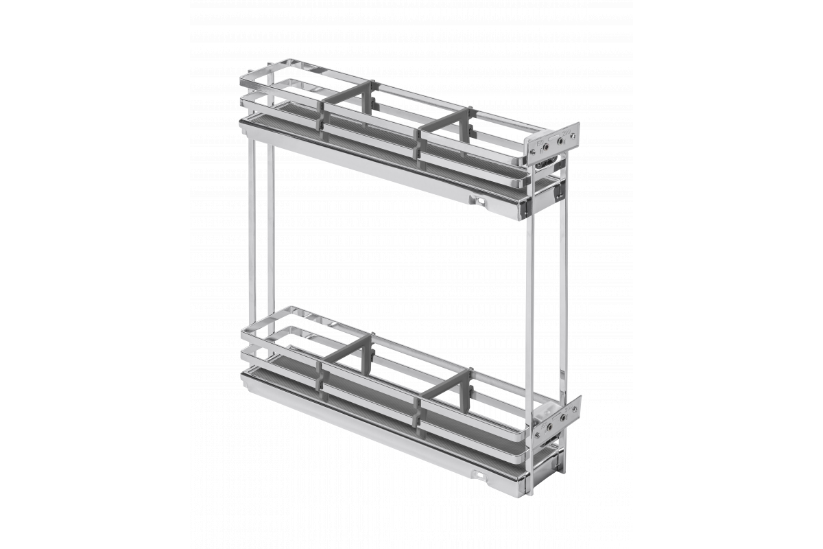 Side cargo basket MovixPro, 2 shelves, for 200mm cabinet, without slides, chrome 1208962396 - Productafbeelding