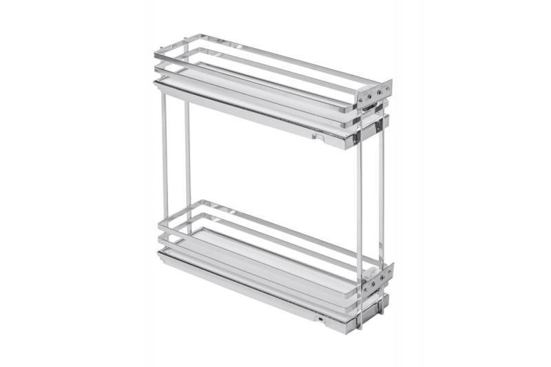 MovixPro side cargo basket, 2 shelves, for cabinet 200mm, without guides, chrome,white mat 1208962397