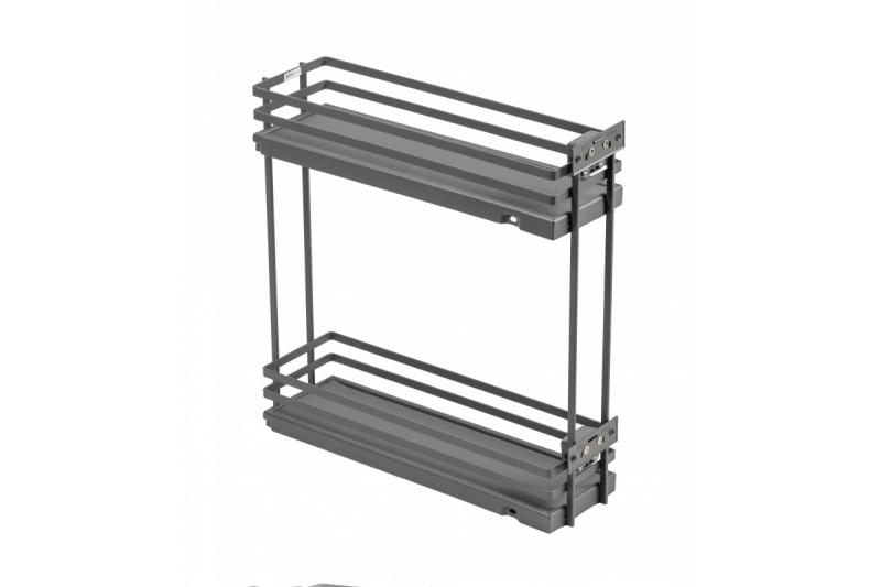 Side cargo basket MovixPro, 2 shelves, for 200mm cabinet, without slides, anthracite RAL 7024 1208962398