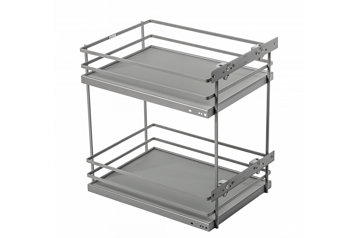 Side cargo basket MovixPro, 2 shelves, for 300 mm cabinet, without slides, anthracite RAL 7024 1208962403 - Productafbeelding