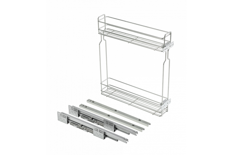 Side cargo basket, tandem type slide mounting, 2 shelves, cabinet 200 mm, without guides, galvanizing 1208962417