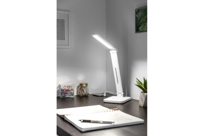 Decor IZUKA LED bureaulamp 6W 400lm AC220-240V 50/60Hz CCT inductieve oplader wit. 1208962496