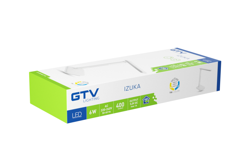 Decor IZUKA LED bureaulamp 6W 400lm AC220-240V 50/60Hz CCT inductieve oplader wit. 1208962496