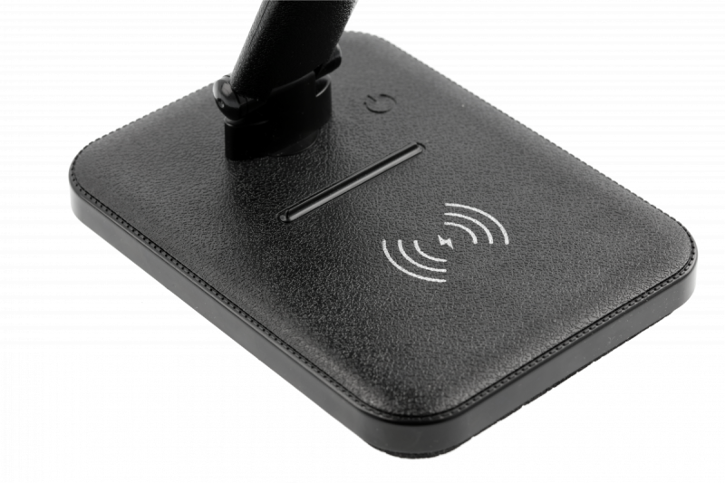 Decor IZUKA LED bureaulamp 6W 400lm AC220-240V 50/60Hz CCT inductieve oplader zwart. 1208962497