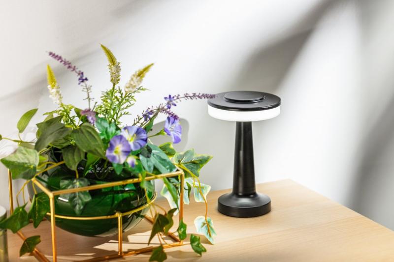 Decor Bureaulamp Monum 3W 200lm DC 5V 1A 3000 K 3 graden. Dimbaar met batterij van 1800 mAh, zwart. 1208962504