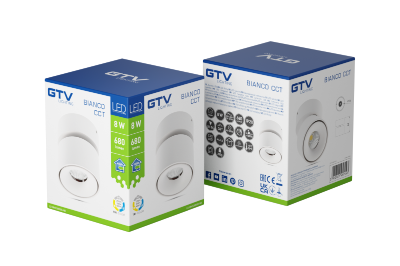 Decor LED armatuur BIANCO CCT 8W 680lm AC220-240V 50/60 Hz Ra≥80 IP20 36° 2700/3300/4000K Rond Wit 1208962677
