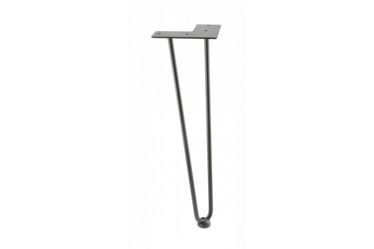 Hairpin ARTO leg with a foot, 2 rods, 10 x 406 mm, black 1208963519 - Productafbeelding