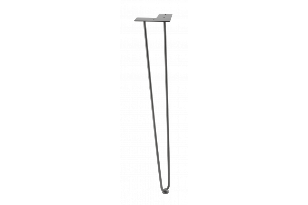 Hairpin ARTO leg with foot, 2 rods, 12 x 711 mm, black 1208963526 - Productafbeelding