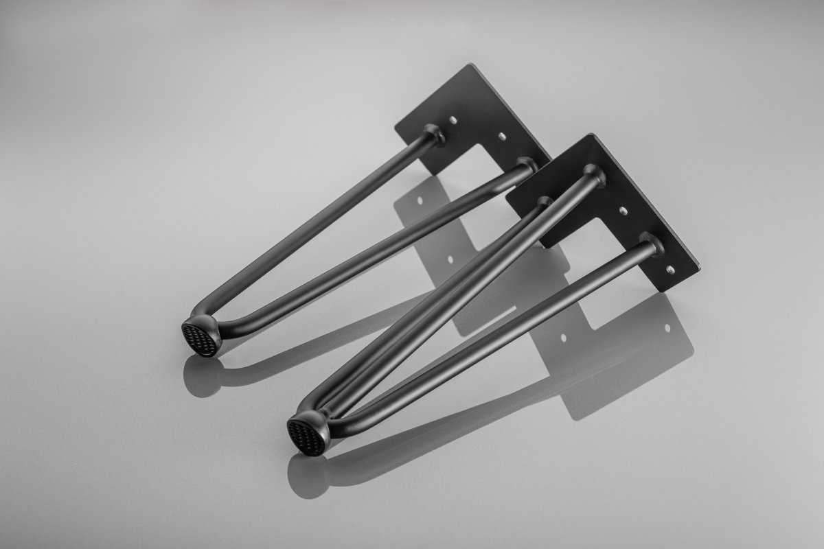 Hairpin ARTO leg with foot, 2 rods, 12 x 711 mm, black 1208963526 - Productafbeelding 4