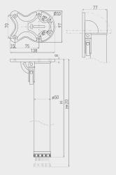 Inklapbare tafelpoot rvs 87cm hoog 50mm diameter en 2cm verstelbaar 1208963577