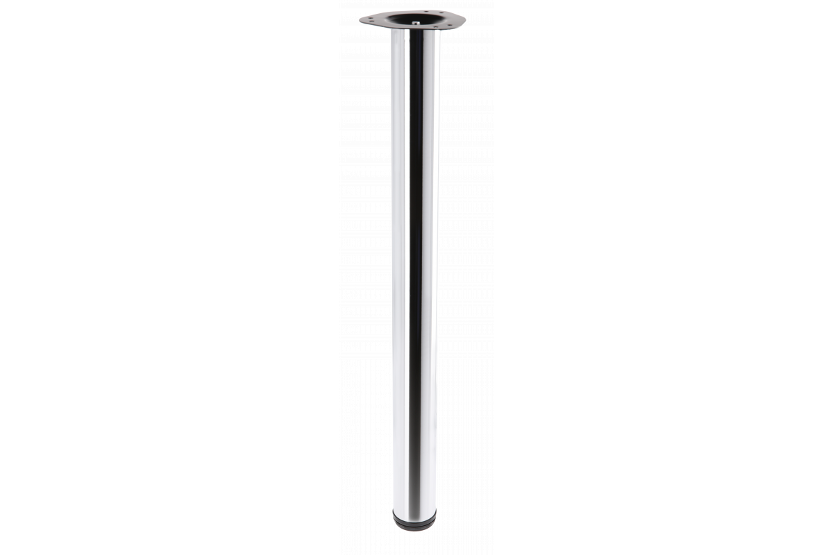 Tafelpoot rond chroom 82cm hoog verstelbaar 2cm met poot diameter 6cm 1208963634 - Productafbeelding