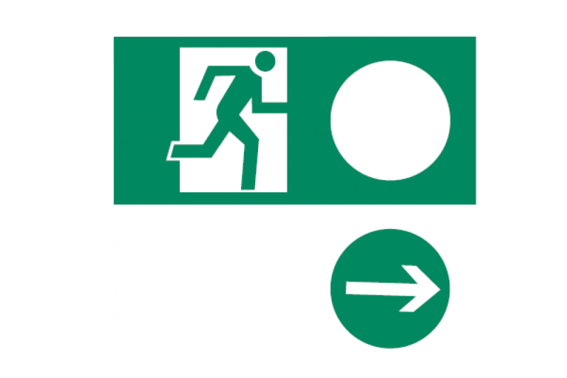 Emergency exit sign universal, 100X300 1208963658