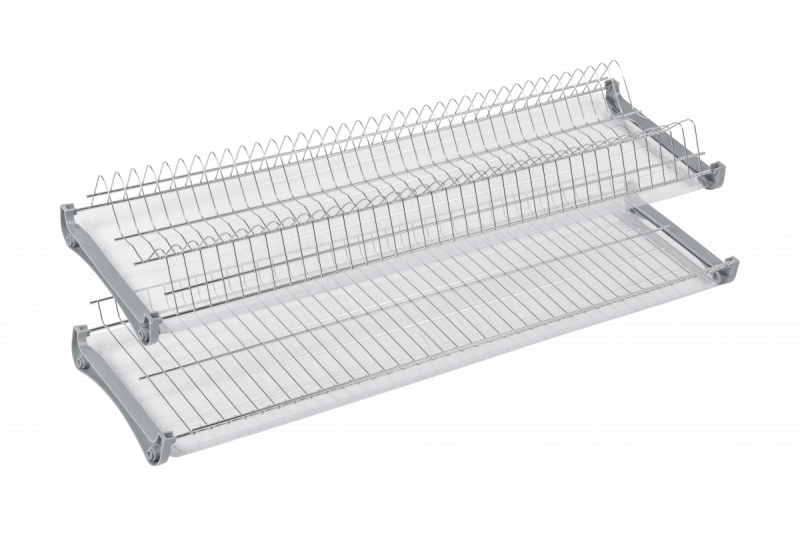 Dish rack, 450 mm, double-level 18 mm plate, 4 top mounted fasteners, w/out alu rods, 1 item 1208963666