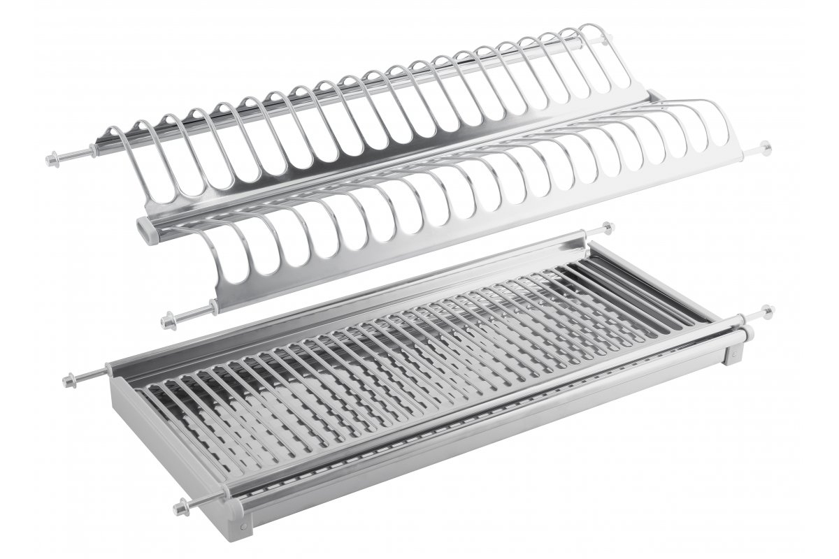 Two tier dish drying rack (inox) 1208963678 - Productafbeelding