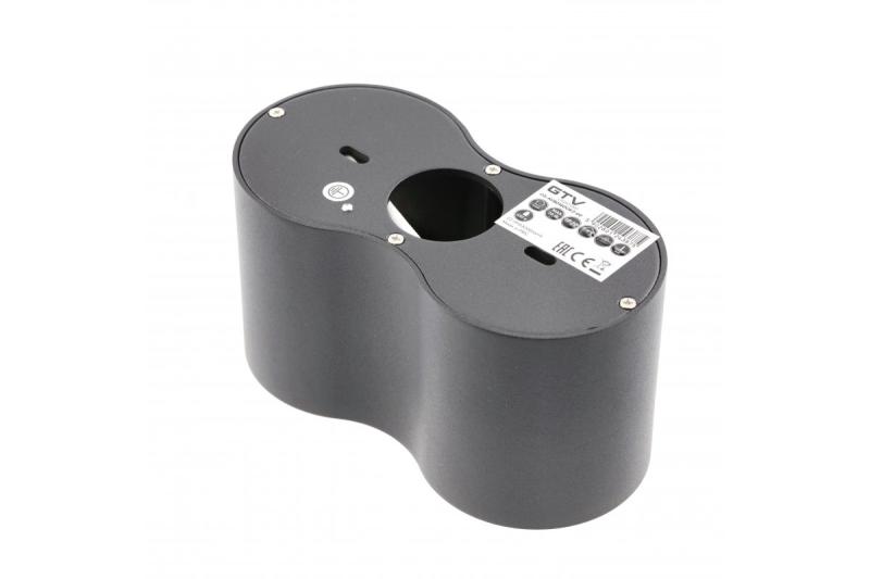 Decor Plafondarmatuur AVEIRO DUO aluminium 160x80x85mm IP20 max 20W*2 rond zwart. 1208963826