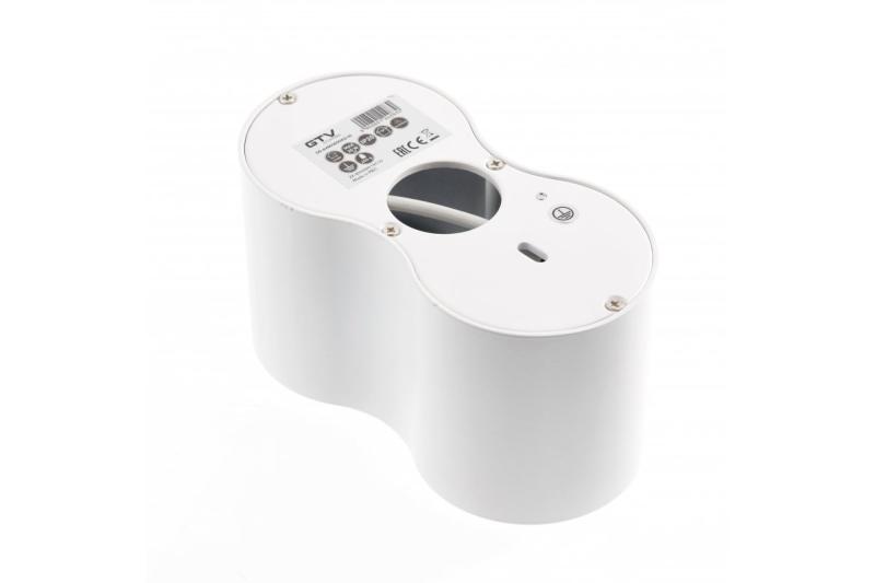 Decor Plafondarmatuur AVEIRO DUO aluminium 160x80x85mm IP20 max 20W*2 rond wit. 1208963827